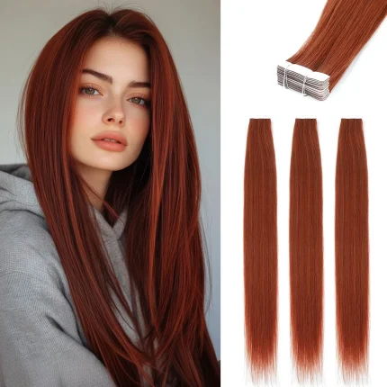 Extensões de cabelo Natural Extensões de Cabelo Reto com Fita – 26″ Cabelo Natural e Sintético, 20 Unidades, 50g | Loja dos Cabelos