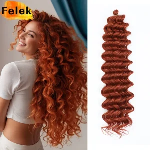 Extensões de cabelo Sintético Extensões de Cabelo Sintético Borgonha Ondulado 24″ Torção e Trança Estilo Crochê Ombre Marrom | Loja dos Cabelos