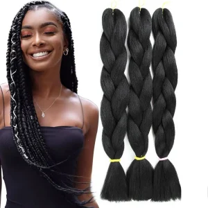 Extensões de cabelo Sintético Jumbo Braid 24 Polegadas – Cabelo Sintético Ombre para Tranças Femininas | Loja dos Cabelos