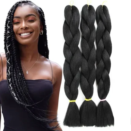 Extensões de cabelo Sintético Jumbo Braid 24 Polegadas – Cabelo Sintético Ombre para Tranças Femininas | Loja dos Cabelos