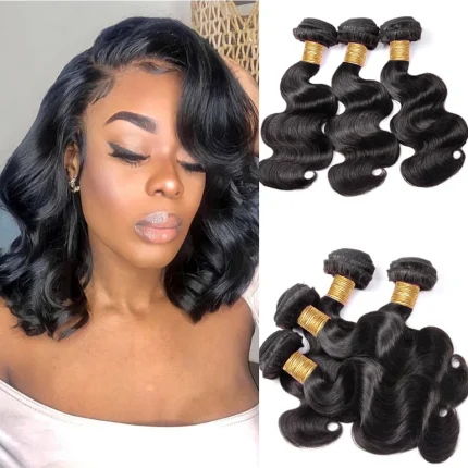 Extensões de cabelo Natural Pacotes de Cabelo Peruano Curto Onda Body, 100% Virgem Natural, Fio Solto – Promoção 3 ou 4 Unidades | Loja dos Cabelos
