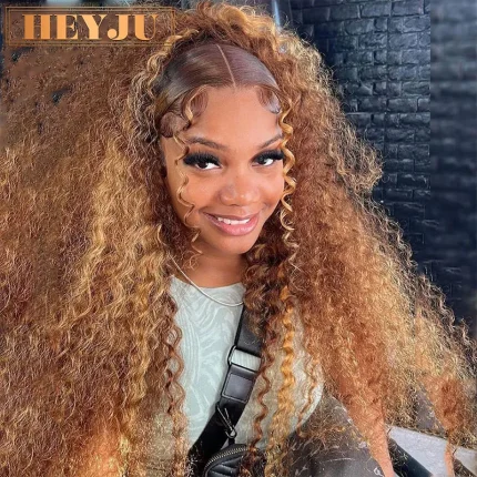 Perucas Peruca Frontal de Renda HD 13×6 Ombre – Cabelo Humano Brasileiro, Textura Onda Profunda e Onda Água Feminina | Loja dos Cabelos