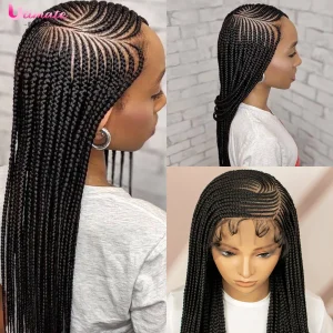 Perucas Peruca Feminina 36” Trançada sem Nó com Renda 360 e Cabelo de Bebê Completo para Mulheres | Loja dos Cabelos