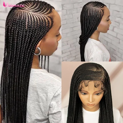 Perucas Peruca Feminina 36” Trançada sem Nó com Renda 360 e Cabelo de Bebê Completo para Mulheres | Loja dos Cabelos