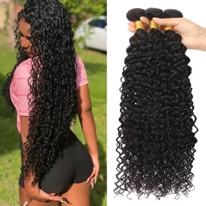 Extensões de cabelo Natural Pacotes de Cabelo Humano 100% Não Processado Onda Profunda 16-20″ – 3 Peças Molhado e Ondulado 12A | Loja dos Cabelos