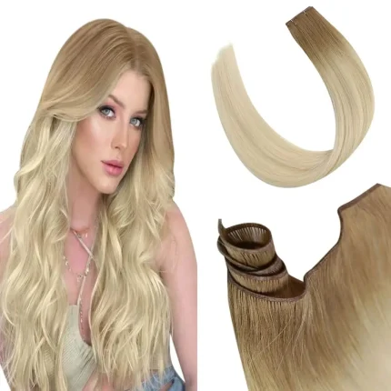 Extensões de cabelo Natural Extensões de Cabelo Humano VeSunny Virgin Genius – Trama Balayage 16-24″, Cor R12-T60, Alta Qualidade | Loja dos Cabelos