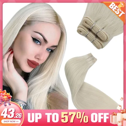 Extensões de cabelo Natural Extensão de Cabelo Humano Virgem Moressoo – Trama para Costura 100% Natural, 1 Pacote com 50g ou 100g | Loja dos Cabelos