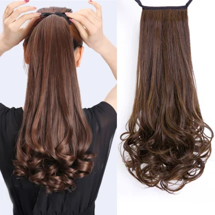 Rabo de Cavalo Peruca Rabo de Cavalo Feminina Sintética Longa Ondulada 14 Polegadas Cabelo Cacheado Natural | Loja dos Cabelos