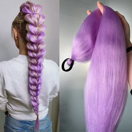 Rabo de Cavalo Rabo de Cavalo Sintético Reto com Trança Colorida – Acessório de Cabelo Feminino (2 Peças) | Loja dos Cabelos