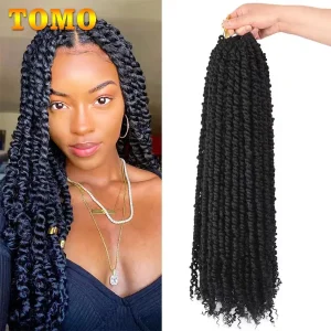 Extensões de cabelo Sintético Extensões Sintéticas de Crochê – Torção Paixão Pré-Torcida com Pré-Loop, 12 a 24 Polegadas | Loja dos Cabelos
