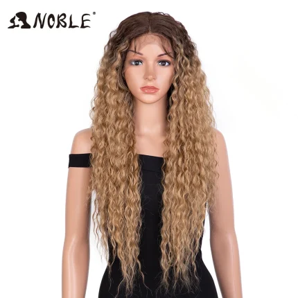 Perucas Peruca Sintética Lace Front Loira 30 Polegadas Longa Encaracolada Kinky Natural para Mulheres | Loja dos Cabelos