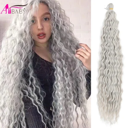 Extensões de cabelo Sintético Cabelo Sintético Ondas Profundas 22” – Extensões de Trança Crochê Ombre Oceano | Loja dos Cabelos