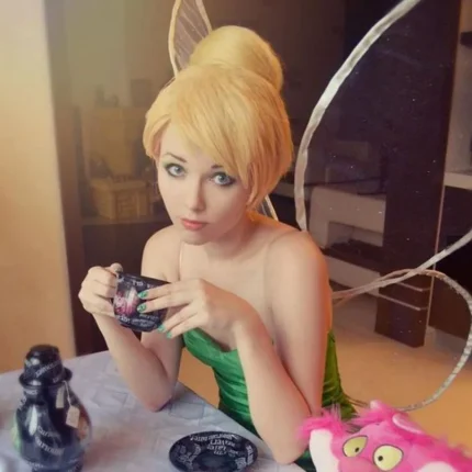 Perucas Peruca Loira Curta com Coque para Fantasia Infantil Tinker Bell, Cabelo Sintético Resistente ao Calor | Loja dos Cabelos