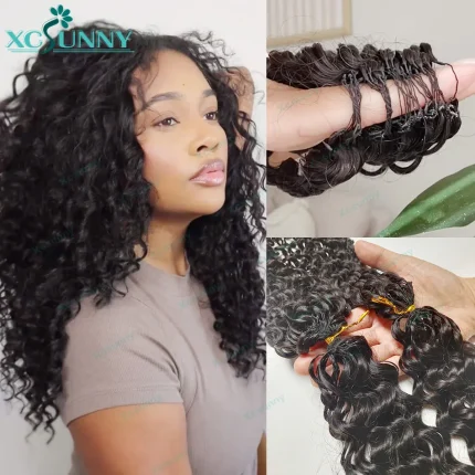 Extensões de cabelo Natural Extensões de Cabelo Humano Encaracolado para Crochê com Nó Invisível e Pré-Separado Onda de Água | Loja dos Cabelos