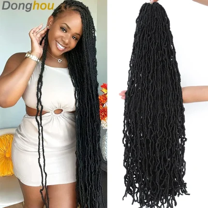 Extensões de cabelo Sintético Cabelo Sintético Crochê Faux Locs Soft Locs 6 Pacotes 18, 24 e 36 Polegadas para Mulheres | Loja dos Cabelos