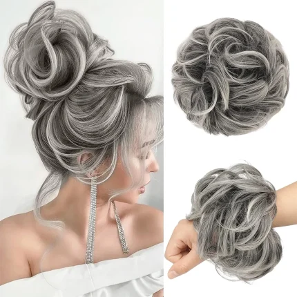 Extensões de cabelo Sintético Coque Sintético Bagunçado com Extensões Onduladas e Encaracoladas Feminino | Loja dos Cabelos