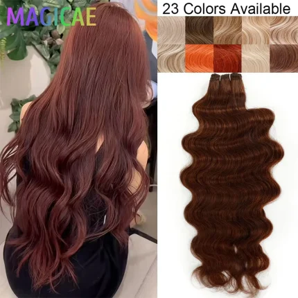 Extensões de cabelo Sintético Extensões de Cabelo Sintético Castanho Chocolate Ondulado – Fibra Resistente ao Calor com Aspecto Natural | Loja dos Cabelos