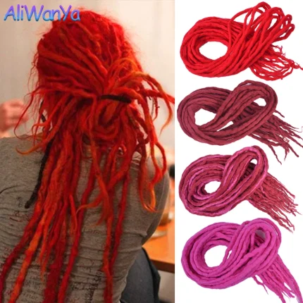 Extensões de cabelo Sintético Dreadlocks Sintéticos Artesanais para Homens e Mulheres – Cabelo de Crochê Macio, Tranças Afro Estilo Hip Hop | Loja dos Cabelos