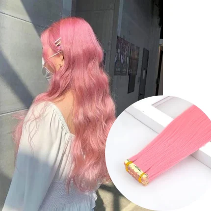 Extensões de cabelo Natural Fitas Adesivas Invisíveis para Extensão de Cabelo Sintético Colorido 10 Unidades Rosa, Roxo e Azul | Loja dos Cabelos