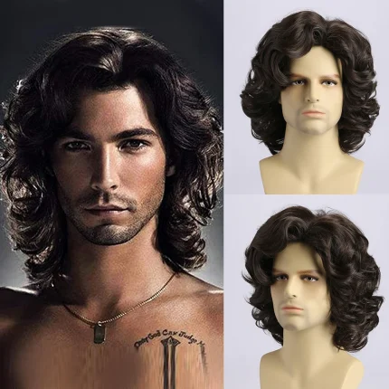 Perucas Peruca Sintética Masculina Castanha Curta 14 Polegadas Natural para Cosplay e Fantasia | Loja dos Cabelos