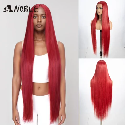 Perucas Peruca Lace Front Sintética Reta Ombre Loira 38 Polegadas para Mulheres – Ideal para Cosplay | Loja dos Cabelos