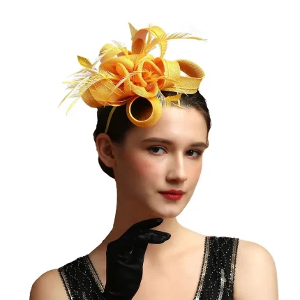 Bolsas e acessórios Chapéu Fascinator Feminino de Sinamay com Penas, Acessório de Noiva para Casamento, Festa, Chá e Derby | Loja dos Cabelos