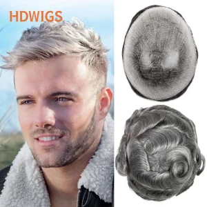 Perucas Prótese Capilar Masculina Completa em Cabelo Humano Remy – Peruca Natural com Base PU Fina e Cor Castanho Escuro | Loja dos Cabelos