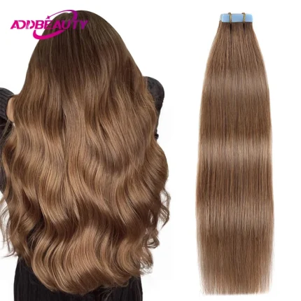 Extensões de cabelo Natural Extensões de Cabelo Humano Liso com Fita Adesiva Invisível 20 Peças | Loja dos Cabelos