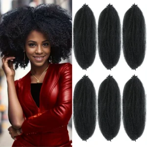 Extensões de cabelo Sintético Extensão de Cabelo Sintético Afro Twist Pré-Selecionado para Tranças e Locs Macios 12 a 30 Polegadas | Loja dos Cabelos