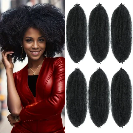 Extensões de cabelo Sintético Extensão de Cabelo Sintético Afro Twist Pré-Selecionado para Tranças e Locs Macios 12 a 30 Polegadas | Loja dos Cabelos