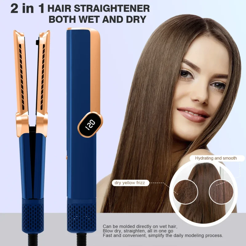 Cosméticos e outros produtos de beleza Secador e Alisador de Cabelo 2 em 1 Profissional com Íons Negativos e Display LCD para Cabelo Molhado e Seco | Loja dos Cabelos
