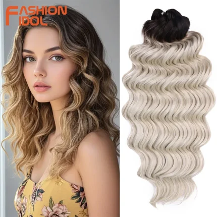 Extensões de cabelo Sintético Extensões de Crochê Sintéticas Onduladas 24″ 300g Moda Ídolo Paixão – 3 Peças de Cabelo Encaracolado | Loja dos Cabelos