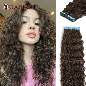 Extensões de cabelo Natural Extensões de Cabelo Humano Brasileiro Onda de Água com Fita Adesiva 2g por Mecha | Loja dos Cabelos