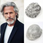 Perucas Peruca Masculina de Cabelo Humano 1B80 – Próteses Capilares de Plutônio, Nó Único, Fio 0,06-0,08mm, Cobertura Total | Loja dos Cabelos