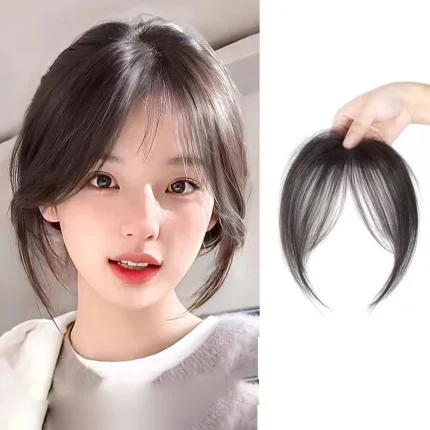 Extensões de cabelo Natural Franja Reta Sintética – Aplique de Cabelo Natural para Mulheres nas Cores Preto e Castanho | Loja dos Cabelos
