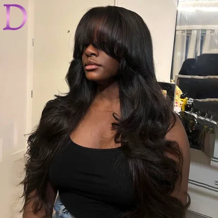 Perucas Peruca de Cabelo Humano 3×1 com Renda Realista, Parte Intermediária, Franja e Onda do Corpo, Estilo Natural para Mulheres | Loja dos Cabelos