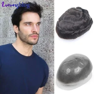 Perucas Prótese Capilar Masculina 100% Cabelo Humano – Peruca V-Loop 0,08mm Preto 8×10 Polegadas, Sistema de Cabelo Natural | Loja dos Cabelos