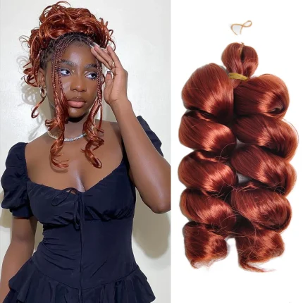 Extensões de cabelo Sintético Extensões de Cabelo Sintético Cacheado 12 Polegadas – Crochê com Cachos Franceses e Onda Profunda | Loja dos Cabelos