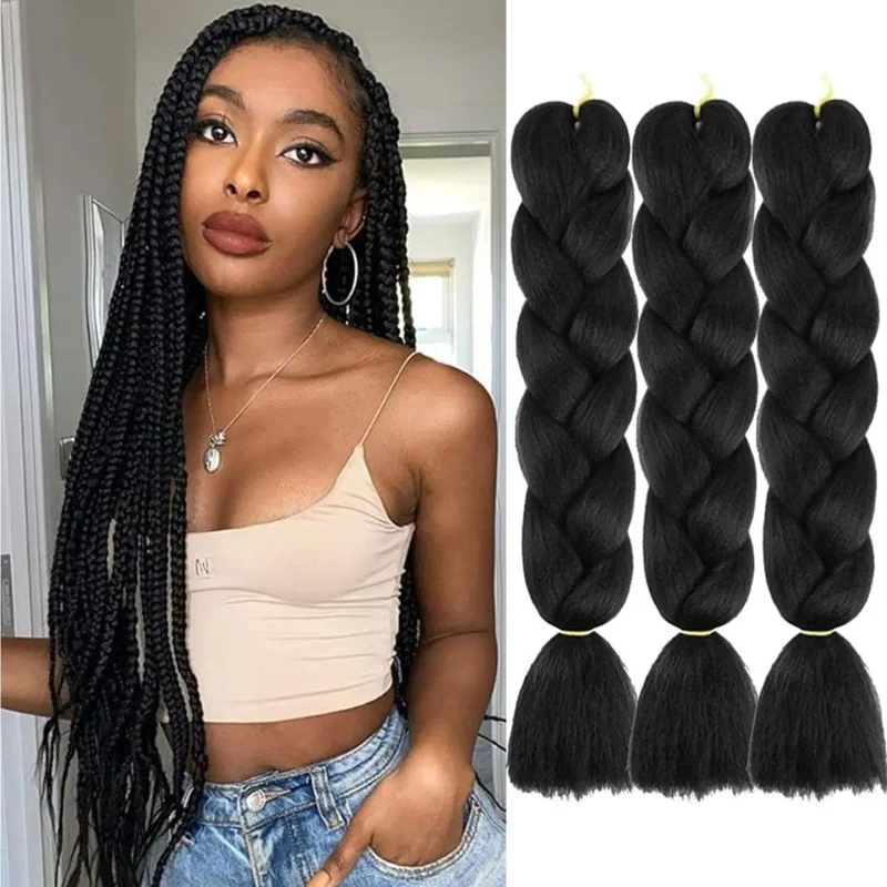 Perucas Trança Jumbo Sintética Pré-Esticada Azul e Vermelha para Crochet e Extensão de Cabelo | Loja dos Cabelos