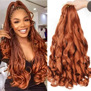 Extensões de cabelo Sintético Trança de Cabelo Encaracolado Francês 24 Polegadas Preto Crochê Pré-Esticado Yaki para Extensões | Loja dos Cabelos