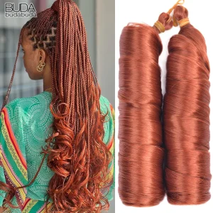 Extensões de cabelo Sintético Trança Sintética Cacheada Francesa 24″ Espiral Onda Solta Pré-Esticada para Extensões de Cabelo Feminino | Loja dos Cabelos