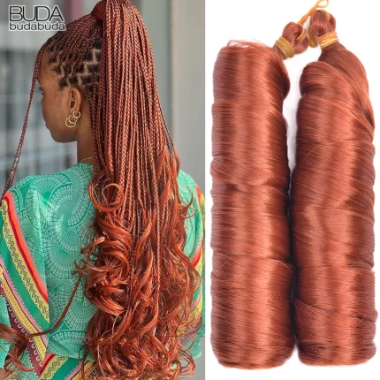 Extensões de cabelo Sintético Trança Sintética Cacheada Francesa 24″ Espiral Onda Solta Pré-Esticada para Extensões de Cabelo Feminino | Loja dos Cabelos