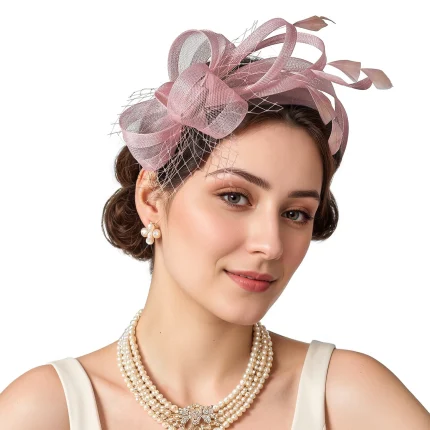 Bolsas e acessórios Fascinator Feminino com Aro e Rede, Enfeite de Cabelo Elegante para Festas Temáticas e Eventos | Loja dos Cabelos