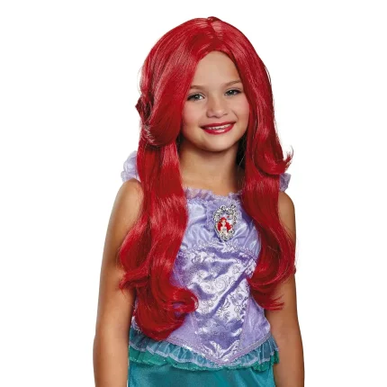 Perucas Peruca Sintética Longa Ondulada Ariel, Pequena Sereia, Vermelha, Cosplay para Meninas | Loja dos Cabelos