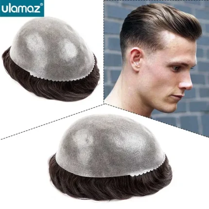Perucas Prótese Capilar Masculina em Cabelo Humano 0,08-0,1mm – Peruca Natural Durável para Homens | Loja dos Cabelos