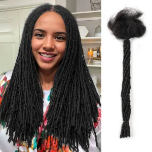 Extensões de cabelo Natural Extensões de Dreadlocks de Cabelo Humano Brasileiro Virgem – Microlocks Crespos para Trança de Crochê 0,2 cm | Loja dos Cabelos