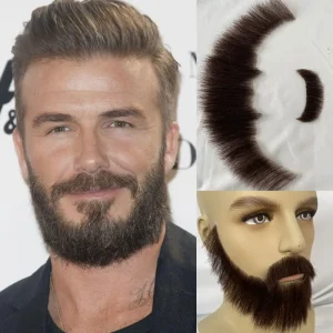 Barbas Barba e Bigode de Renda Suíça Artesanal para Homens – 100% Cabelo Humano, Cor Marrom, Invisível | Loja dos Cabelos