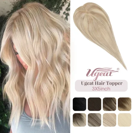 Perucas Topper Feminino de Cabelo Humano Natural – Extensão Loiro com Base Monofilamento Invisível 3x5in | Loja dos Cabelos