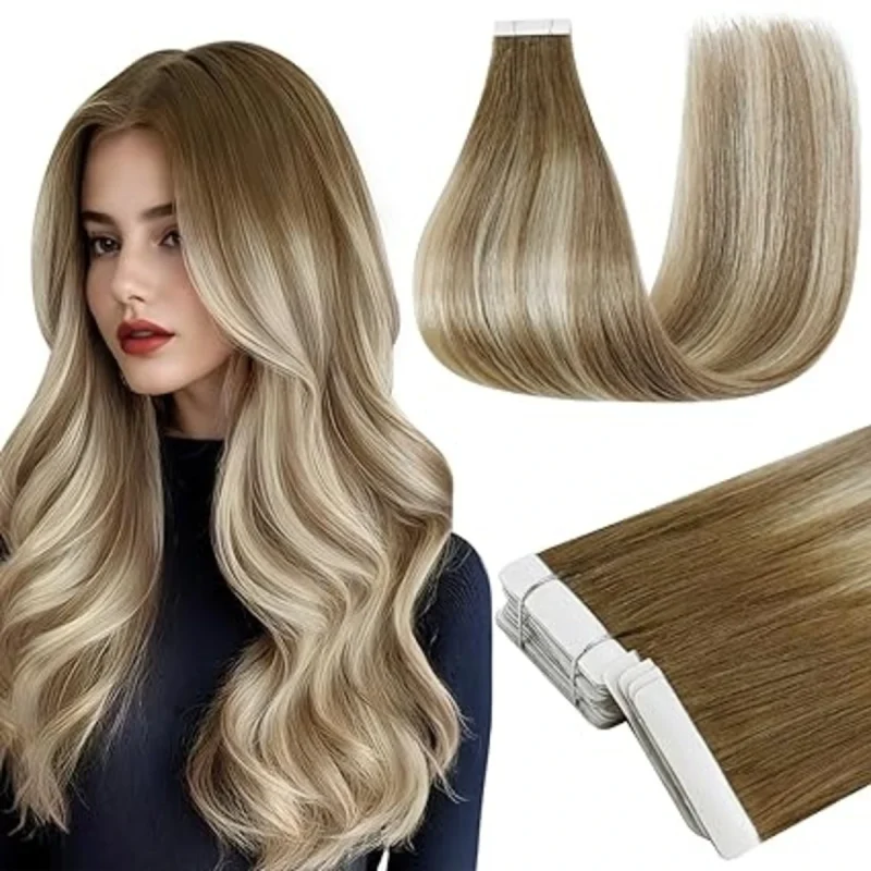 Extensões de cabelo Natural Fita Invisível para Extensão de Cabelo 100% Humano Remy – Liso, Dupla Face, Brilho Natural, Para Mulheres | Loja dos Cabelos