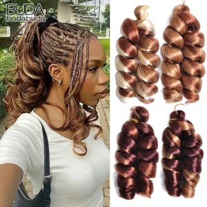 Extensões de cabelo Sintético Cabelo Sintético Cacheado Solto 12 Polegadas – Trança Crochê Bouncy Pré-Esticada | Loja dos Cabelos